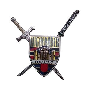 Vintage Highlander MacLeod Shield & Swords Lapel Pin TV Series Collectible